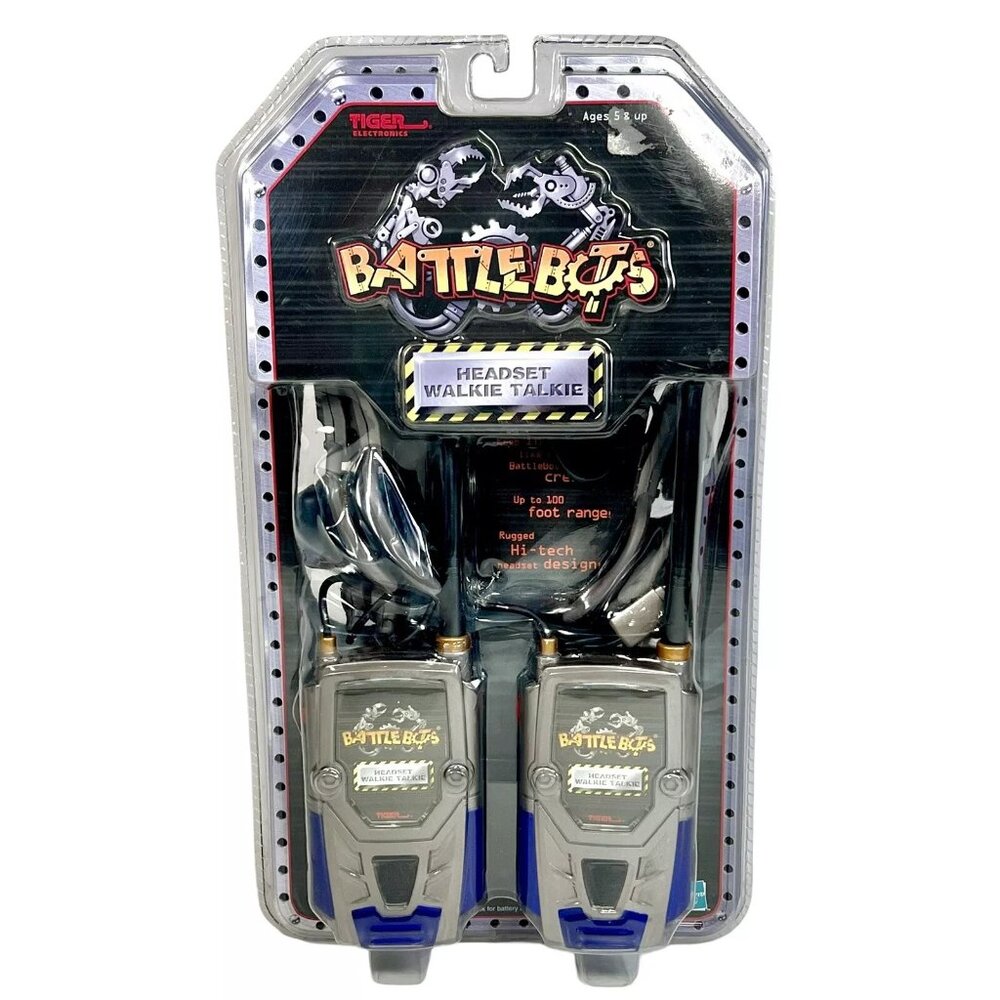BattleBots Walkie Talkie Headset Play Set 2001 Hasbro‎ Tiger Electronics NIP